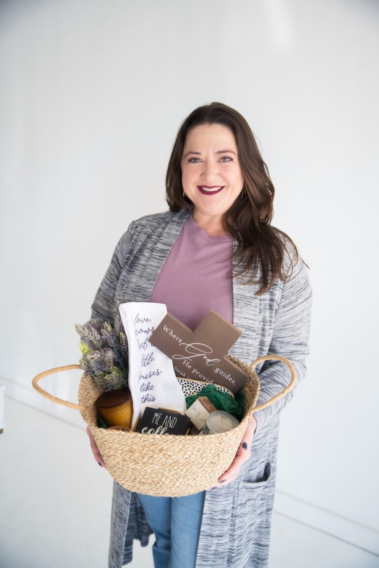 Happy and Professional Real Estate Agent Holding a Closing Gift Basket